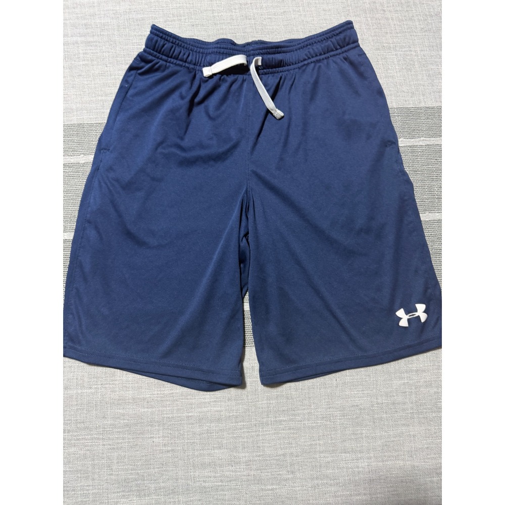 Under Armour Boys Navy Blue HeatGear Loose‎ Athletic Shorts Youth Large YLG